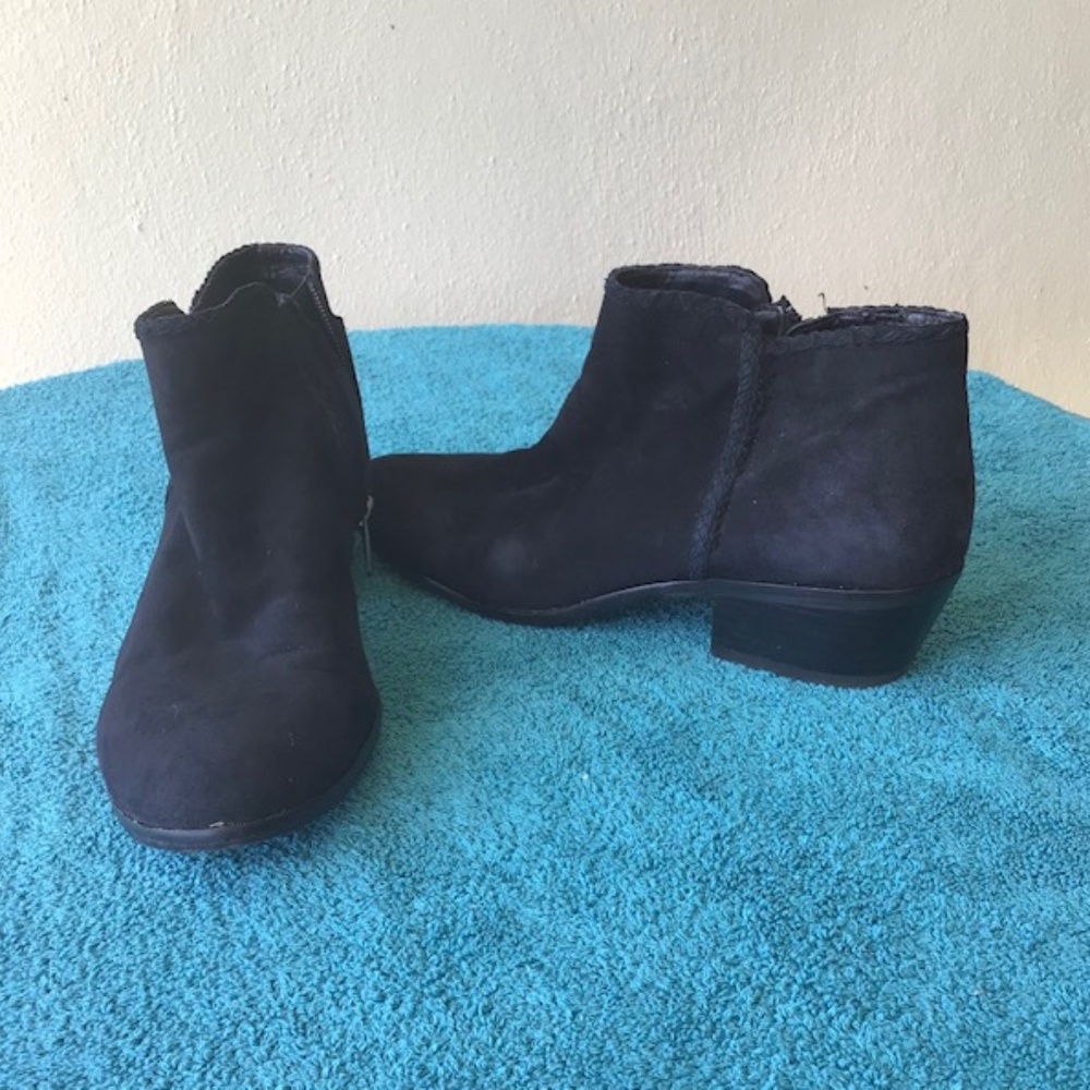 Sam Edelman black suede shoe boots